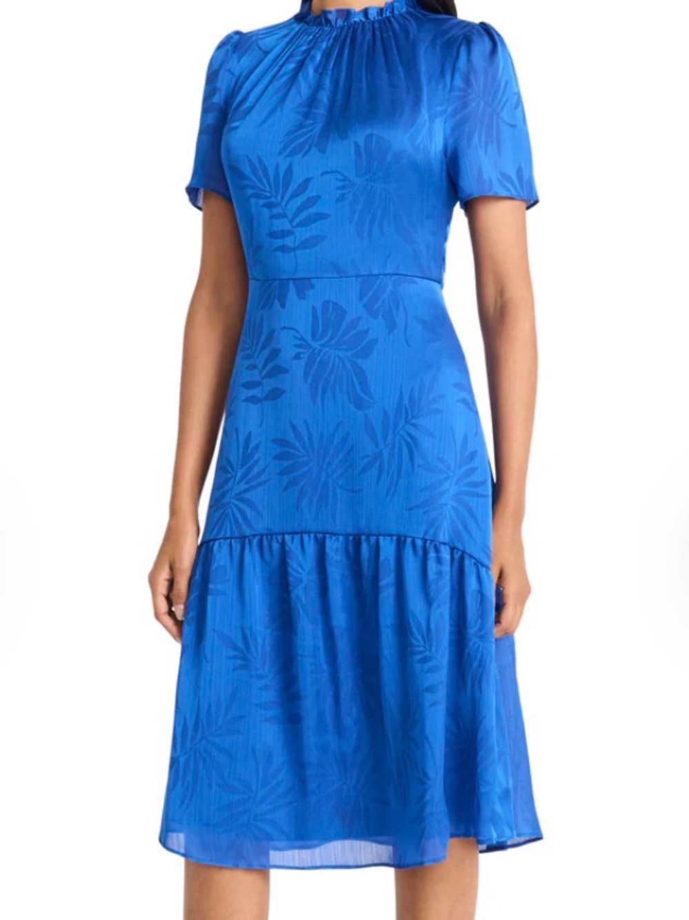 Maggie London Floral Tiered Midi Dress